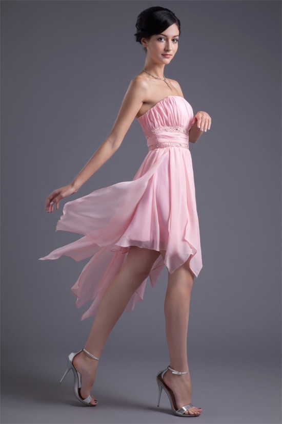 Asymmetrical Sleeveless Chiffon Silk like Satin Prom/Formal Homecoming Evening Dresses 02021449 Asymmetrical Sleeveless Chiffon Silk like Satin Prom/Formal Homecoming Evening Dresses 02021449