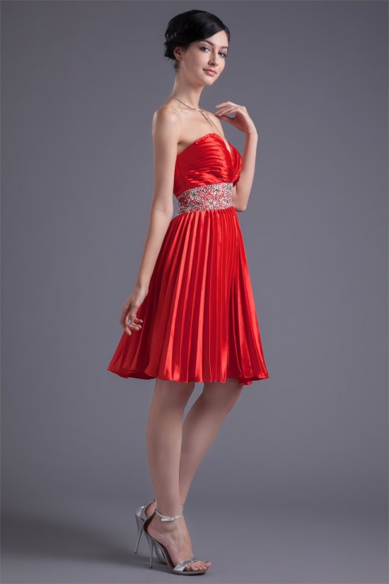 Beading Elastic Woven Satin A-Line Sweetheart Prom/Formal Evening Cocktail Dresses 02021453