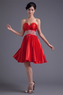 Beading Elastic Woven Satin A-Line Sweetheart Prom/Formal Evening Cocktail Dresses 02021453