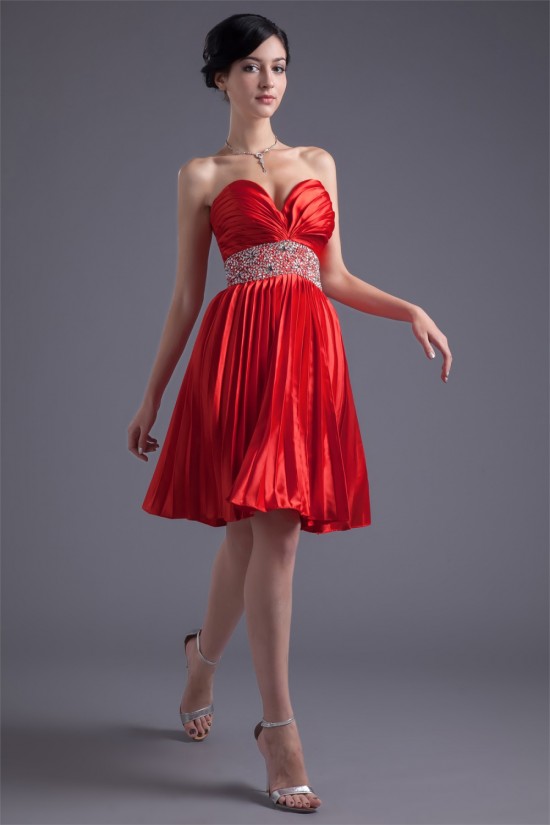 Beading Elastic Woven Satin A-Line Sweetheart Prom/Formal Evening Cocktail Dresses 02021453