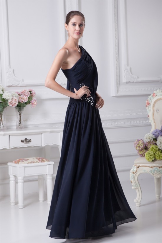Sheath/Column One-Shoulder Beaded Long Prom Evening Formal Bridesmaid Dresses 02020146 Sheath/Column One-Shoulder Beaded Long Prom Evening Formal Bridesmaid Dresses 02020146