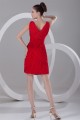 Chiffon Elastic Woven Satin Pleats Knee-Length Prom/Formal Evening Dresses 02021460