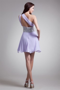Chiffon Elastic Woven Satin Short/Mini Prom/Formal Evening Dresses 02021461