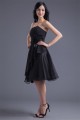 Chiffon Organza Silk like Satin A-Line Knee-Length Little Black Dresses 02021462