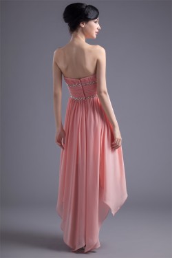 Chiffon Silk like Satin A-Line Strapless Prom/Formal Evening Dresses 02021463