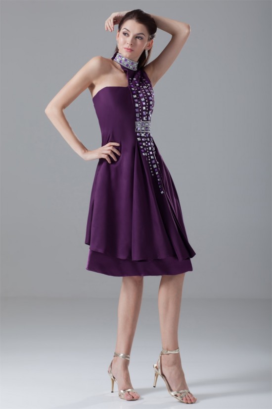 One-Shoulder Elastic Woven Satin Sleeveless Prom/Formal Evening Dresses 02021476