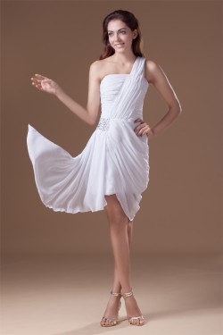 One-Shoulder Sleeveless Short/Mini Ruffles Prom/Formal Evening Dresses 02021479