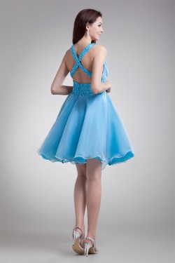 Organza Elastic Woven Satin Short/Mini Prom/Formal Evening Dresses 02021481