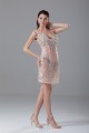 Organza Short/Mini Sheath/Column Beading Prom/Formal Evening Dresses 02021483