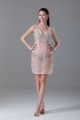 Organza Short/Mini Sheath/Column Beading Prom/Formal Evening Dresses 02021483