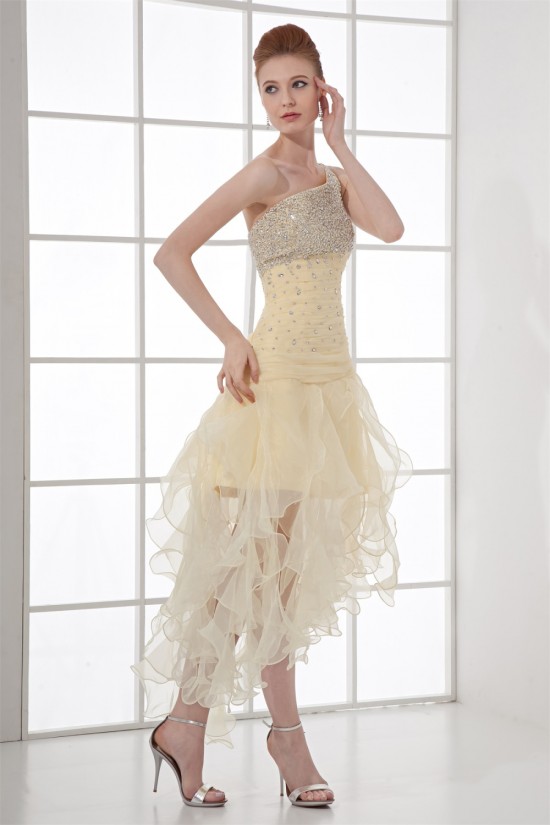 Organza Silk like Satin Asymmetrical Sleeveless Prom/Formal Evening Dresses 02021484