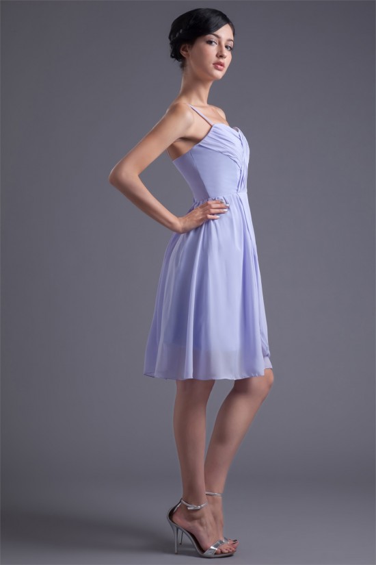 Pleats A-Line Spaghetti Straps Knee-Length Prom/Formal Evening Bridesmaid Dresses 02021487