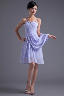 Pleats A-Line Spaghetti Straps Knee-Length Prom/Formal Evening Bridesmaid Dresses 02021487