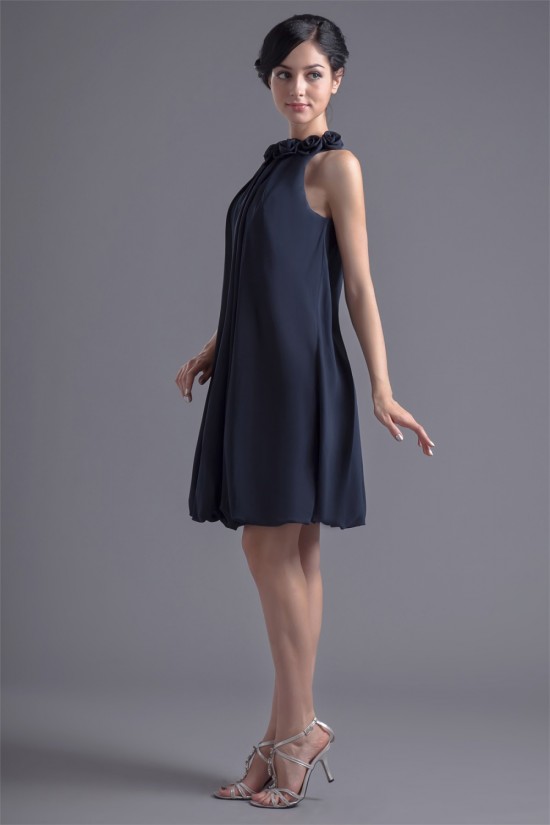 Scoop Chiffon Elastic Woven Satin Handmade Flowers Prom/Formal Evening Dresses 02021494