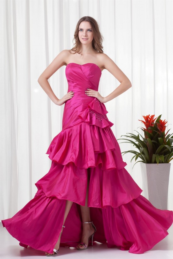 Sheath/Column Taffeta Sweetheart Brush Sweep Train Prom/Formal Evening Dresses 02021501