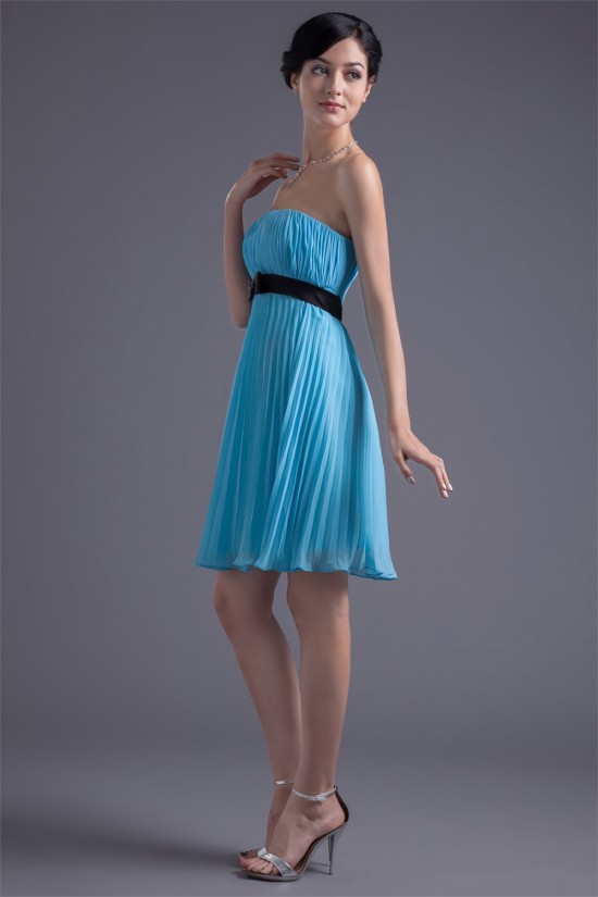 Short/Mini Bow s Sleeveless Strapless Prom/Formal Evening Dresses 02021502