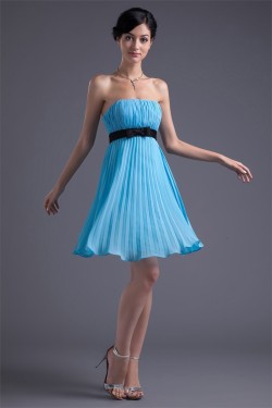 Short/Mini Bow s Sleeveless Strapless Prom/Formal Evening Dresses 02021502