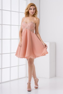 Short/Mini Chiffon Elastic Woven Satin Prom/Formal Evening Cocktail Homecoming Dresses 02021503
