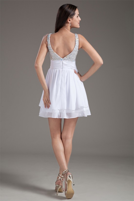 Short/Mini Straps Beading Chiffon Prom/Formal Evening Homecoming Dresses 02021515