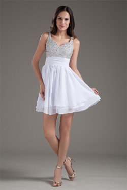 Short/Mini Straps Beading Chiffon Prom/Formal Evening Homecoming Dresses 02021515