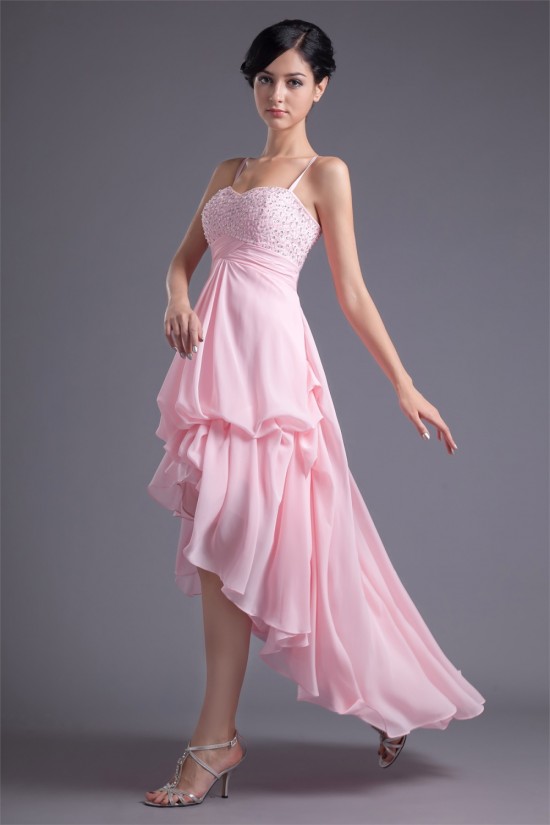 Sleeveless A-Line Chiffon Silk like Satin Prom/Formal Evening Dresses 02021519