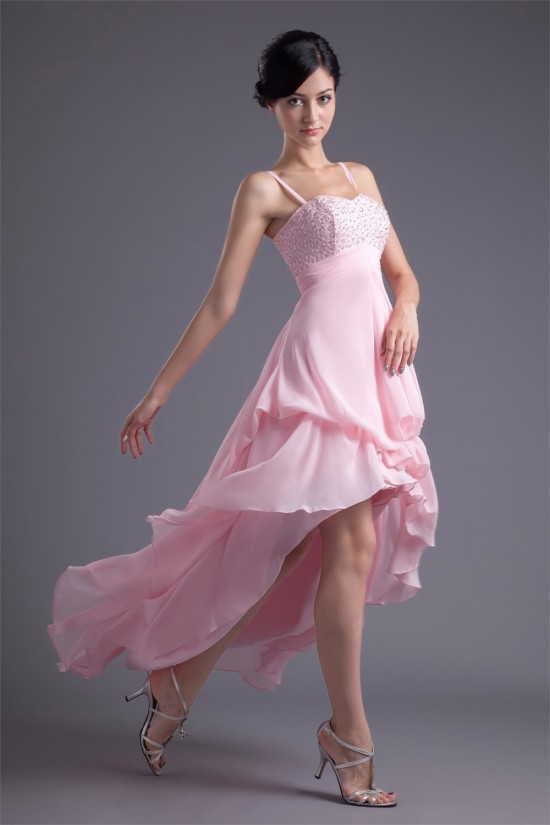 Sleeveless A-Line Chiffon Silk like Satin Prom/Formal Evening Dresses 02021519