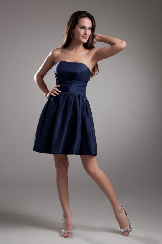 Sleeveless Short/Mini A-Line Ruffles Strapless Prom/Formal Evening Bridesmaid Dresses 02021531