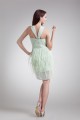 Sleeveless Short/Mini Chiffon Elastic Woven Satin Prom/Formal Evening Dresses 02021532