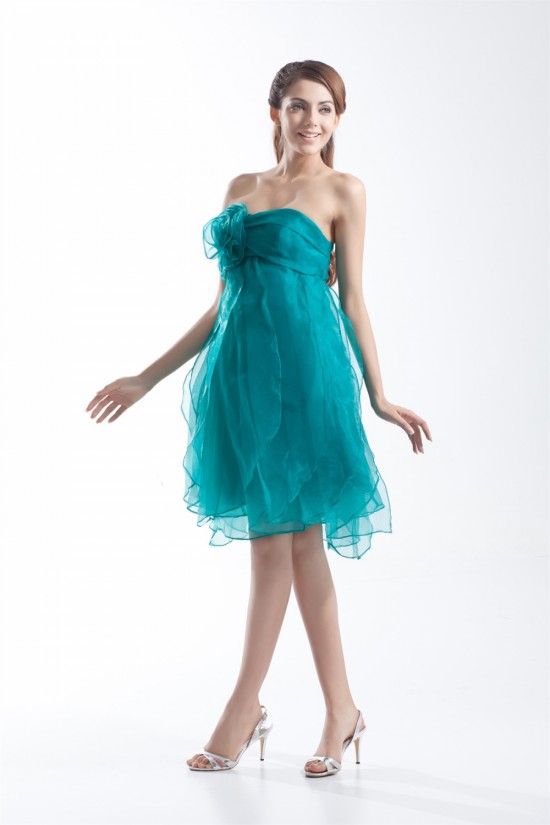 Strapless A-Line Knee-Length Sleeveless Prom/Formal Evening Dresses 02021538
