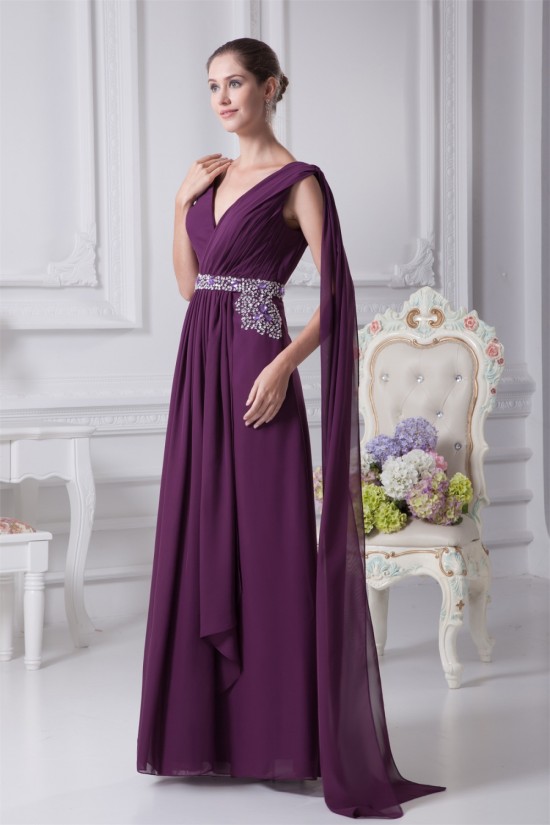 A-Line V-Neck Beading Long Purple Prom/Formal Evening Dresses 02020154 A-Line V-Neck Beading Long Purple Prom/Formal Evening Dresses 02020154