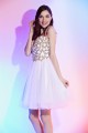 A-Line Straps Sleeveless Sequins Beaded Knee-Length Prom Formal Evening Cocktail Homecoming Dresses 02021544