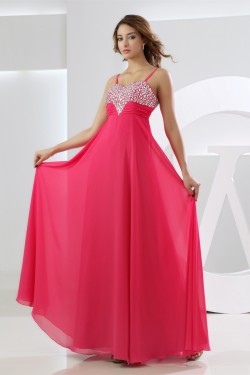 A-Line Chiffon Spaghetti Strap Beaded Prom/Formal Evening Dresses 02020157