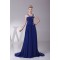 A-Line Sleeveless Beaded Long Blue Chiffon Prom/Formal Evening Dresses 02020158