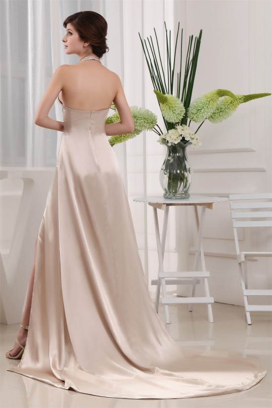 Court Train Elastic Woven Satin Halter A-Line Prom/Formal Evening Dresses 02020161 Court Train Elastic Woven Satin Halter A-Line Prom/Formal Evening Dresses 02020161