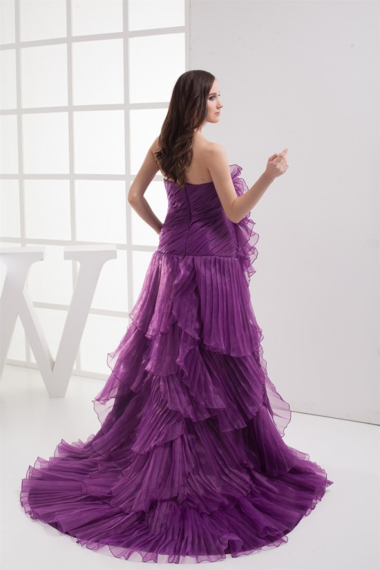 Court Train Strapless Satin Organza Handmade Flowers Prom/Formal Evening Dresses 02020165 Court Train Strapless Satin Organza Handmade Flowers Prom/Formal Evening Dresses 02020165