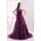 Court Train Strapless Satin Organza Handmade Flowers Prom/Formal Evening Dresses 02020165