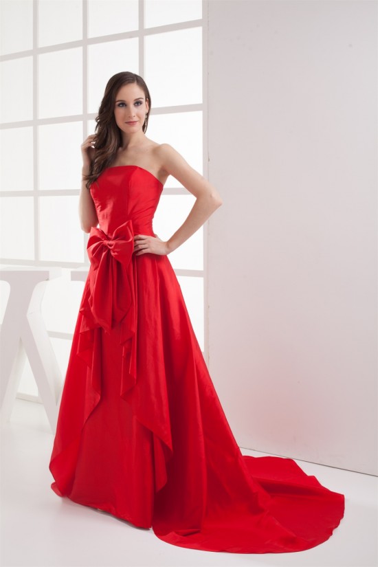 A-Line Strapless Court Train Taffeta Sleeveless Long Prom/Formal Evening Dresses 02020166 A-Line Strapless Court Train Taffeta Sleeveless Long Prom/Formal Evening Dresses 02020166