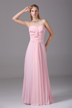 Criss Cross A-Line Sweetheart Floor-Length Long Pink Prom Evening Bridesmaid Dresses 02020167
