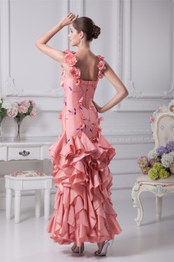 Floor-Length A-Line Cascading Ruffles Straps Prom/Formal Evening Dresses 02020172