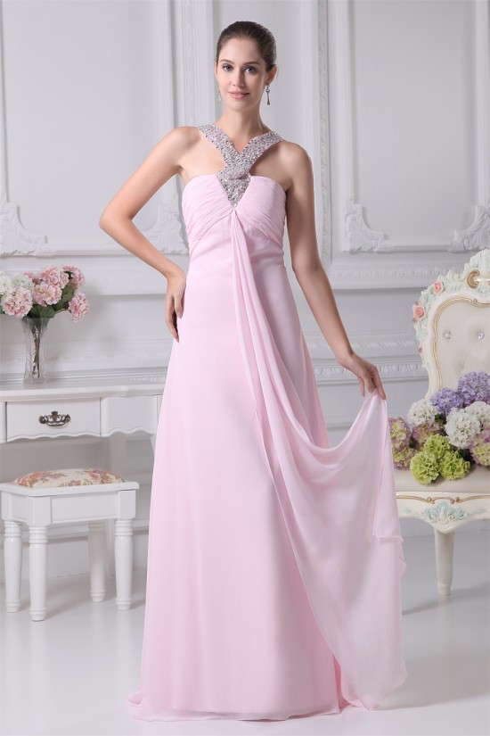 A-Line Floor-Length Sleeveless Long Pink Prom Evening Bridesmaid Dresses 02020173 A-Line Floor-Length Sleeveless Long Pink Prom Evening Bridesmaid Dresses 02020173