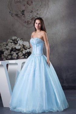 Ball Gown Floor-Length Beading Sweetheart Blue Prom/Formal Evening Dresses 02020179