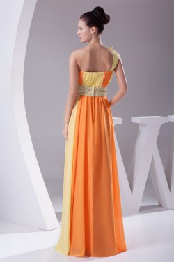 A-Line Floor-Length Beading One-Shoulder Long Prom/Formal Evening Dresses 02020181