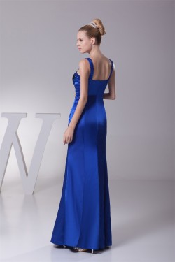 Floor-Length Beading Silk like Satin Mermaid/Trumpet Long Evening Bridesmaid Dresses 02020183