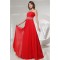 A-Line Floor-Length One-Shoulder Beading Long Red Chiffon Prom/Formal Evening Dresses 02020188