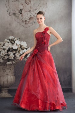 Ball Gown Floor-Length One-Shoulder Beading Prom/Formal Evening Dresses 02020189