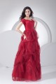 Floor-Length Satin Fine Netting Short Sleeve V-Neck Prom/Formal Evening Dresses 02020191