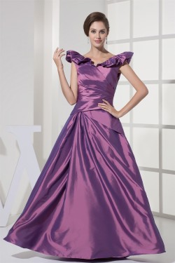 Floor-Length Satin Taffeta Sleeveless A-Line Prom/Formal Evening Dresses 02020192