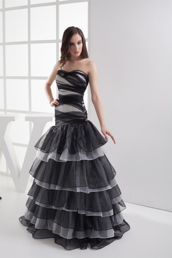 A-Line Strapess Sleeveless Beaded Long Prom/Formal Evening Dresses 02020200