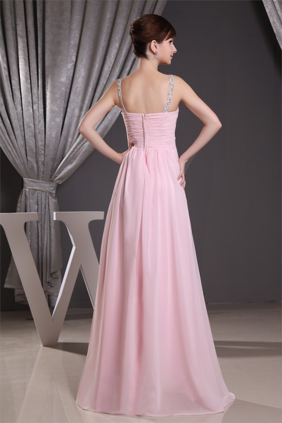 A-Line Floor-Length V-Neck Chiffon Long Pink Prom Evening Bridesmaid Dresses 02020202 A-Line Floor-Length V-Neck Chiffon Long Pink Prom Evening Bridesmaid Dresses 02020202