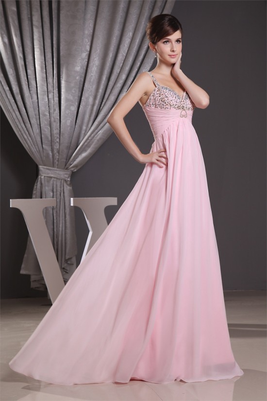 A-Line Floor-Length V-Neck Chiffon Long Pink Prom Evening Bridesmaid Dresses 02020202 A-Line Floor-Length V-Neck Chiffon Long Pink Prom Evening Bridesmaid Dresses 02020202